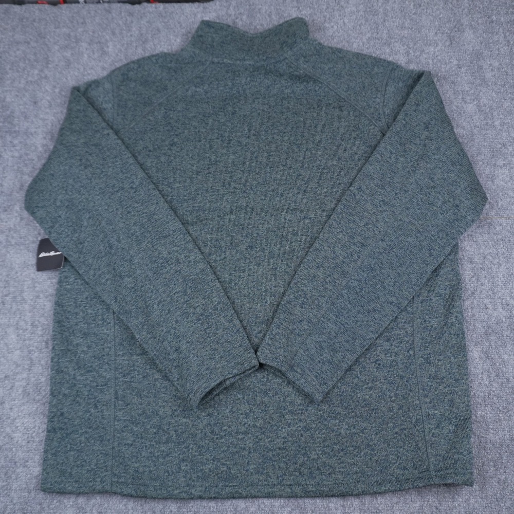 Eddie Bauer Radiator Fleece Pullover Mens 2XL Peacock Blue 1/4 Zip Sweater Knit - Picture 4 of 7